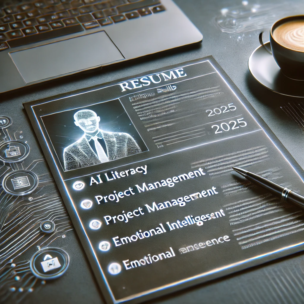 a modern resume with highlighted must-have skills for 2025.