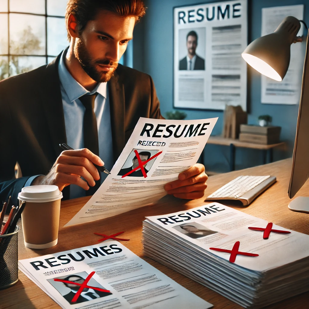 Recruiter reviewing resumes, rejecting some and approving one – is your resume too simple?